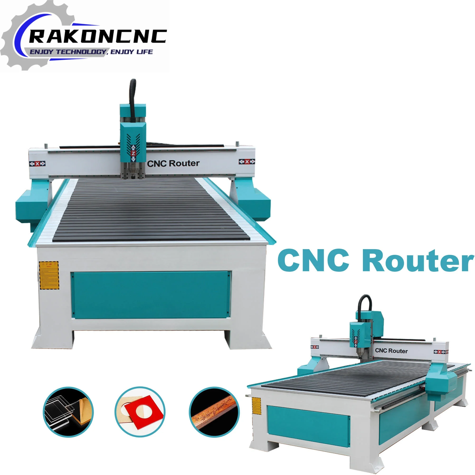 

1325 4*8ft Wood MDF CNC Router Single Spindle with Motor for Woodworking Advertising Featuring Richauto NC Studio Control System