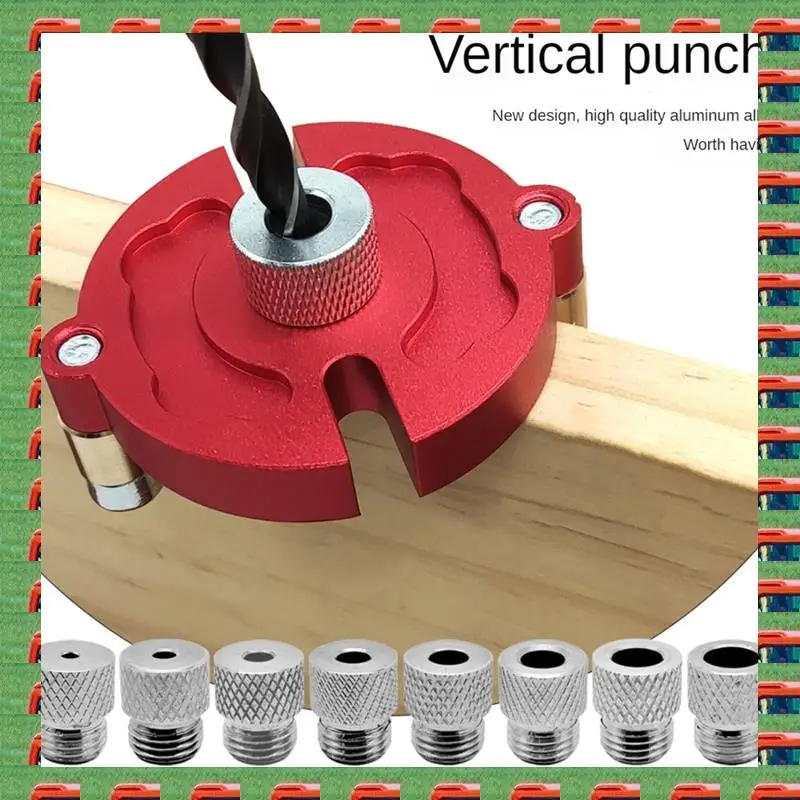 ABMO Kit di maschere per tasselli per la lavorazione del legno con boccola da 3-10 mm Lavorazione del legno Guida per trapano per giunzioni veloci Localizzatore Scriber autocentrante