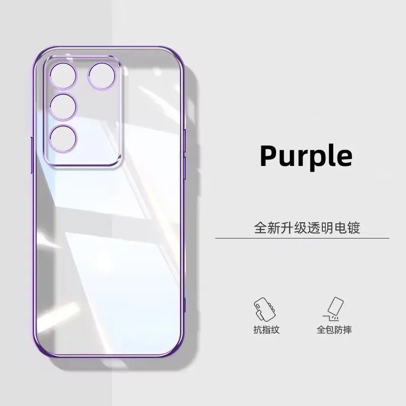 

Plating Transparent Case For VIVO V25 E 2023 V27 Pro V27E S16 S16E S16Pro Soft Silicone Back Cover For VIVO V 27 Bumper Funda