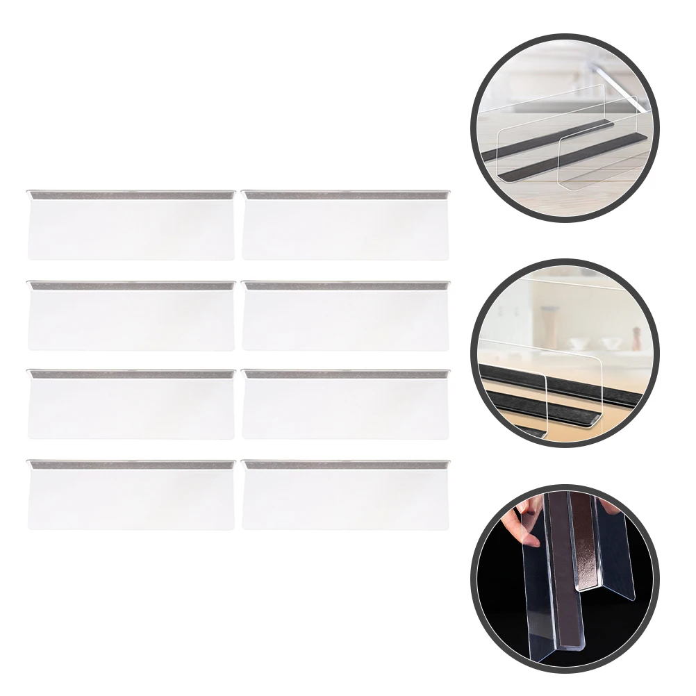 

8pcs PVC Separation Organizers 20cm Magnetic Shelf Dividers 7 5cm Wire Shelving Storage Clothes Partition