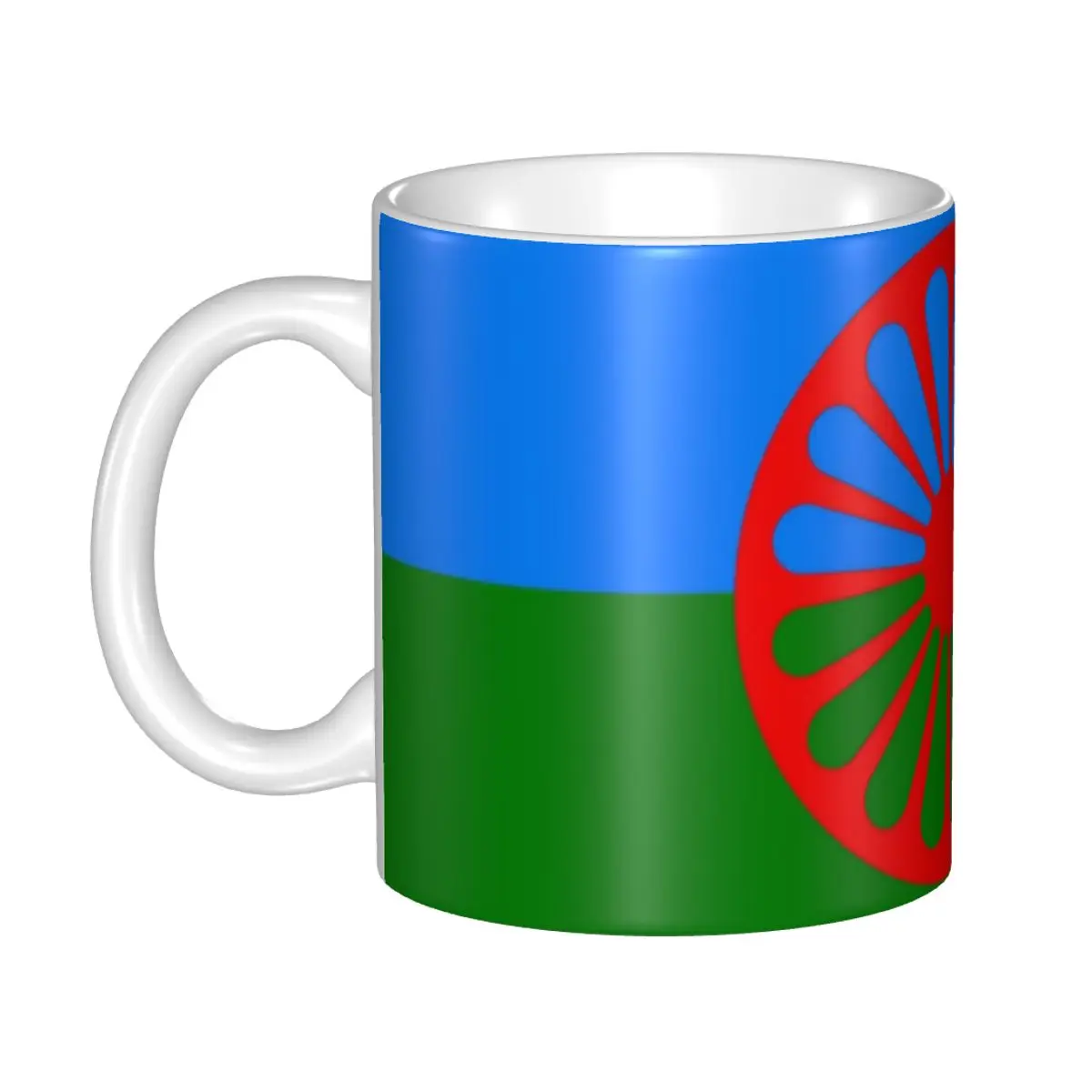 

Romany Coffee Mug DIY Personalized Gypsy Flag Ceramic Mug Creative Gift Men Women Outdoor Work Camping Cups And Mugs