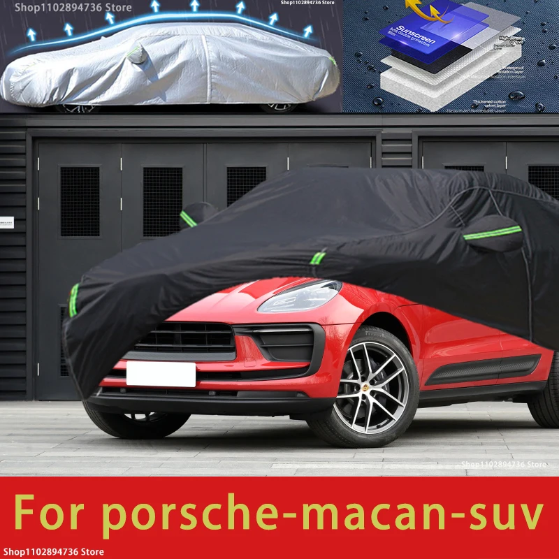 For Porsche Macan Fit Outdoor Protection Car Covers Snow Cover Sunshade Waterproof Dustproof Exterior black car cover