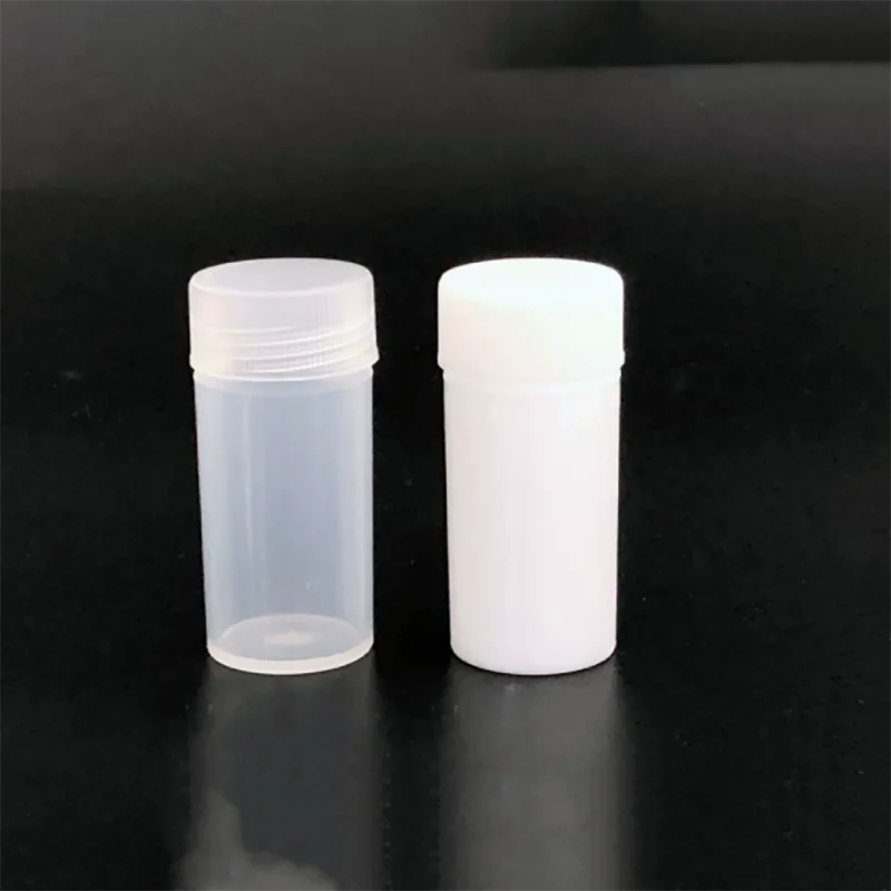 100PCS 20ml isotope bottle liquid flash bottle plastic sample tube reagent sample bottle screw flat bottom test tube