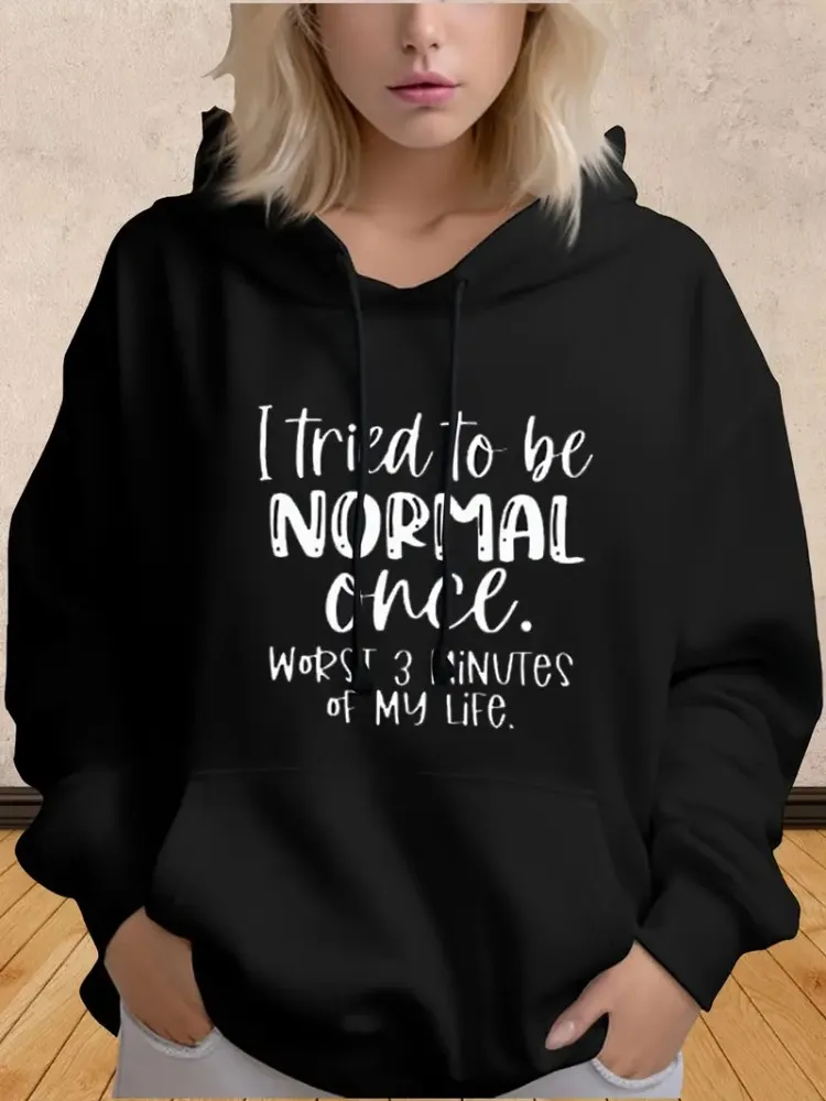 Plus Size Casual Hoodie With Letter Print Unisex Top With Hood Drawstring Unisex Casual Sweatshirts Pocket Weekend Casual Wear