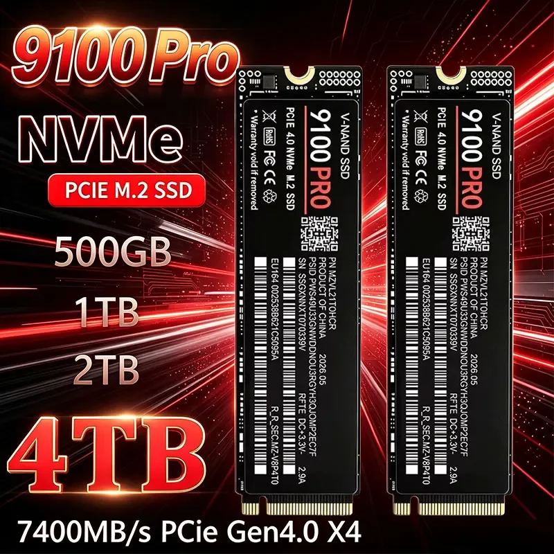 High Performance 9100 PRO 7400MB/s TLC M.2 2280 NVMe PCIe4.0 Internal Solid State Drive Gaming SSD For PS5 Game PC Desktop