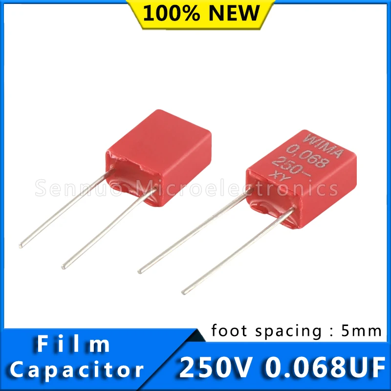 

5/10pcs New German WIMA Film Capacitor MKP2 250V 0.068UF 250V 683 Pitch 5mm Audio Infinity Capacitor MKP2F026801E00KSSD