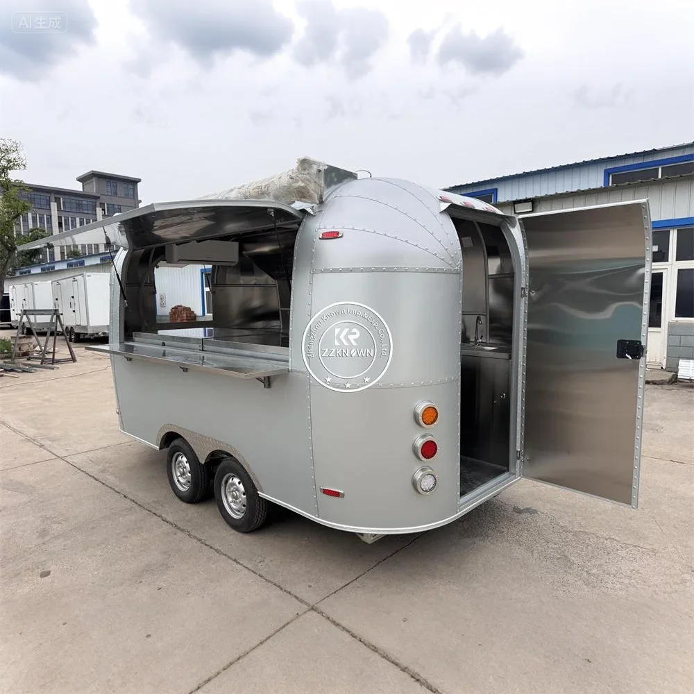 شارع صغير متنقل عربة الوجبات السريعة وجبة خفيفة الآيس كريم مقطورة مجهزة بالكامل شاحنة طعام بيع مقطورة لمطاعم المخابز
