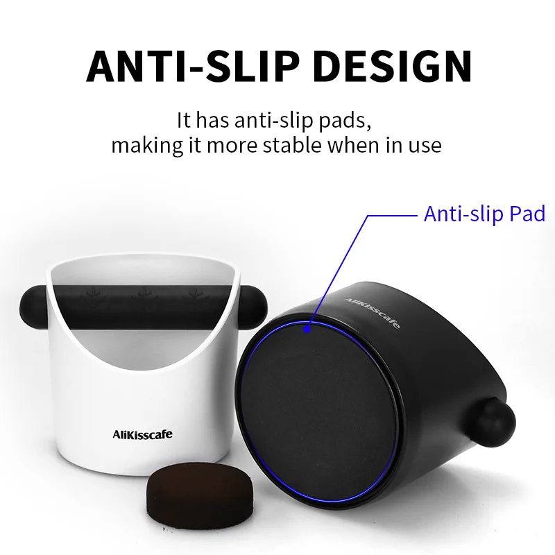 Alikisscafe กาแฟ KNOCK กล่อง Anti SLIP Shock-ดูดซับบด DUMP Bin แบบถอดได้ Bar Home ESPRESSO อุปกรณ์เสริมเครื่องมือ Barista