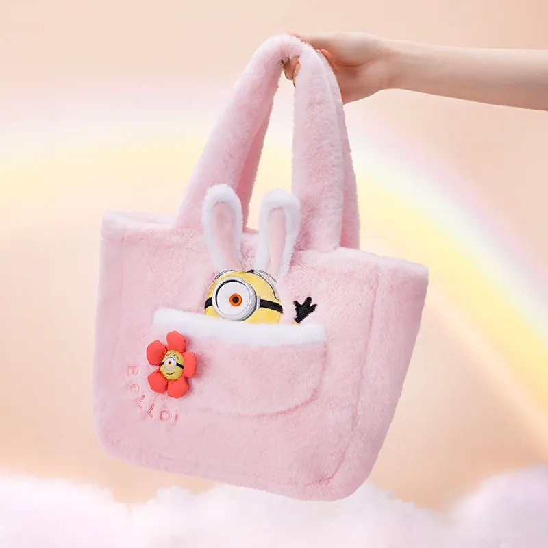 

Universal Studios Minions Stuart Pink Rabbit Bag, Bunny Ears Crossbody Shoulder Purse for Women, Cute Cartoon Handbag Gift