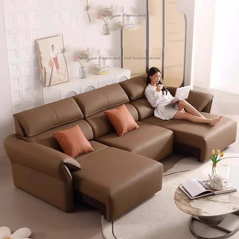 

Modern Minimalist Living Room Sofas Luxury Leather Nordic Multifunctional Sofas Decor Relaxing Filling Divano Home Furniture