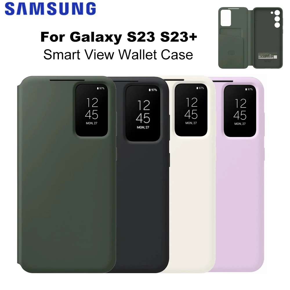 

Оригинальный чехол-кошелек для смартфона Samsung Smart View для Galaxy S23 S23 + S23 Plus Smart Flip, чехол для мобильного телефона