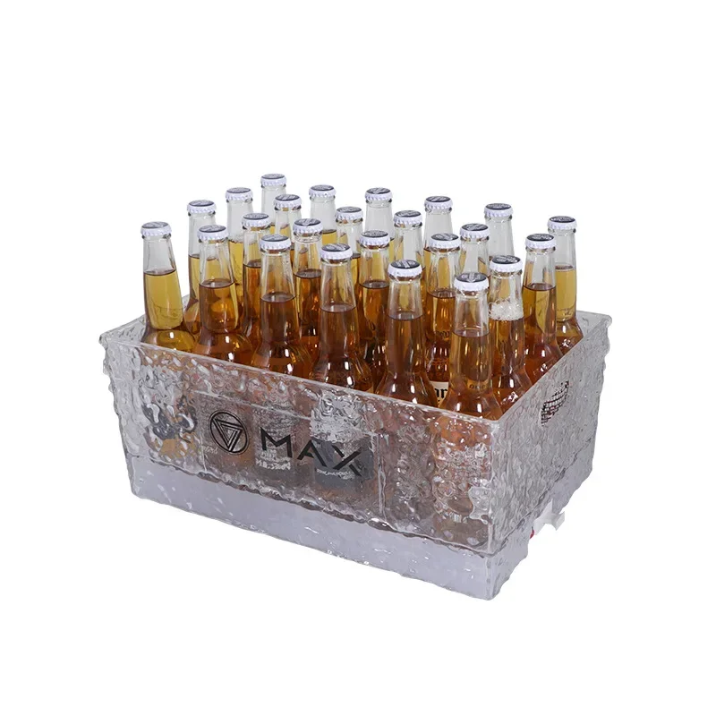 Bar new luminous ice pattern ice bucket LED beer nightclub KTV party PC plastic drop-resistant