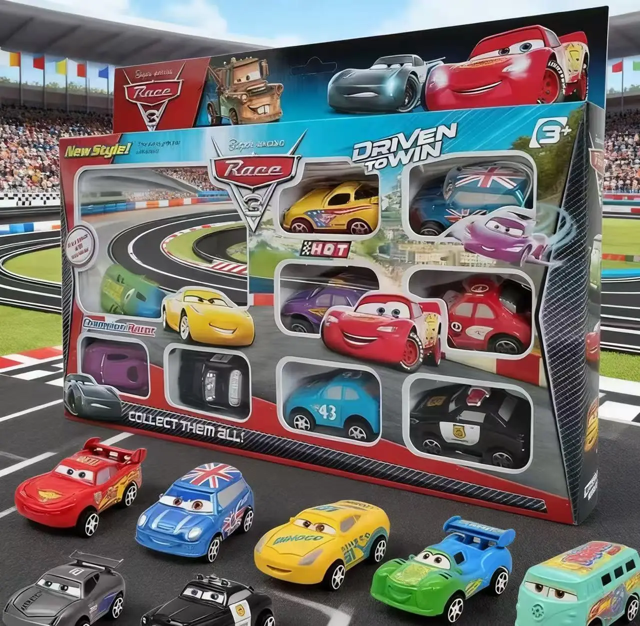 Hot 12pcs Disney Pixar Cars Back Force Lightning Mcqueen Jackson 6cm Storm Mater Model Car Accompanying Toys Kids Birthday Gifts