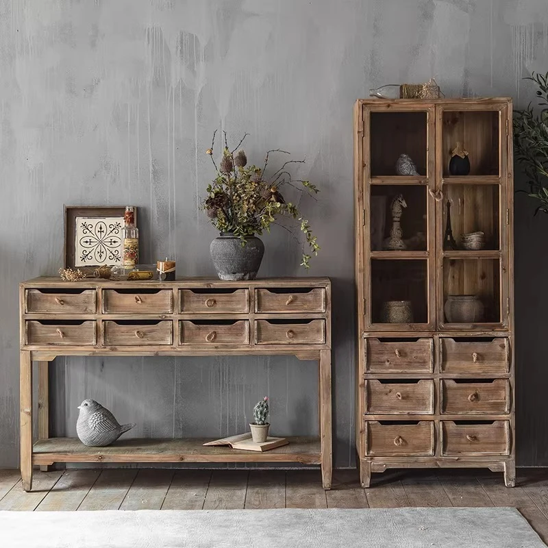 

American rural retro cabinets, solid wood old cabinets