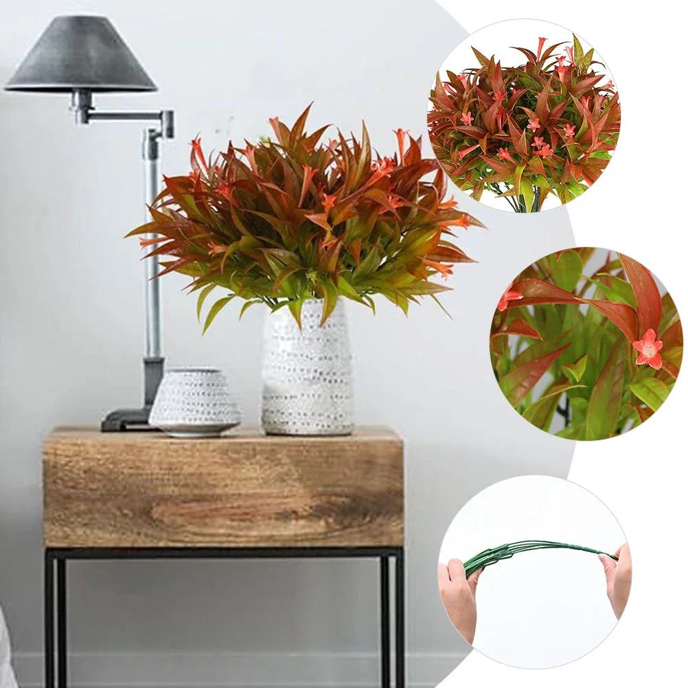 

6Pcs Exquisite Faux Trumpet Flower Decor Rustic Farmhouse Style Home Adornment Plastic Flower Bouquet Fake Plant Adorn