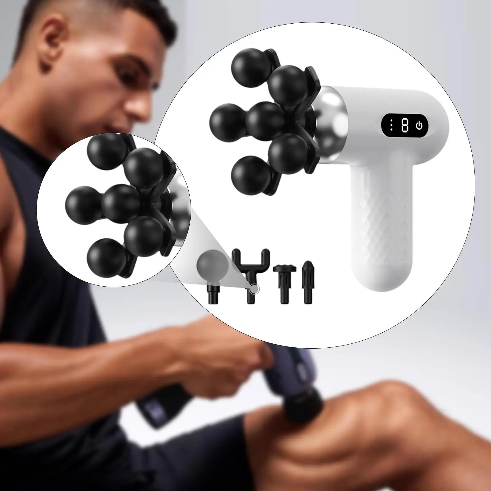 

Электрический перкуссионный массажер для головы, USB-перезаряжаемый, портативный, 8 уровней интенсивности, для шеи, спины, рук, для женщин и мужчин, подарок