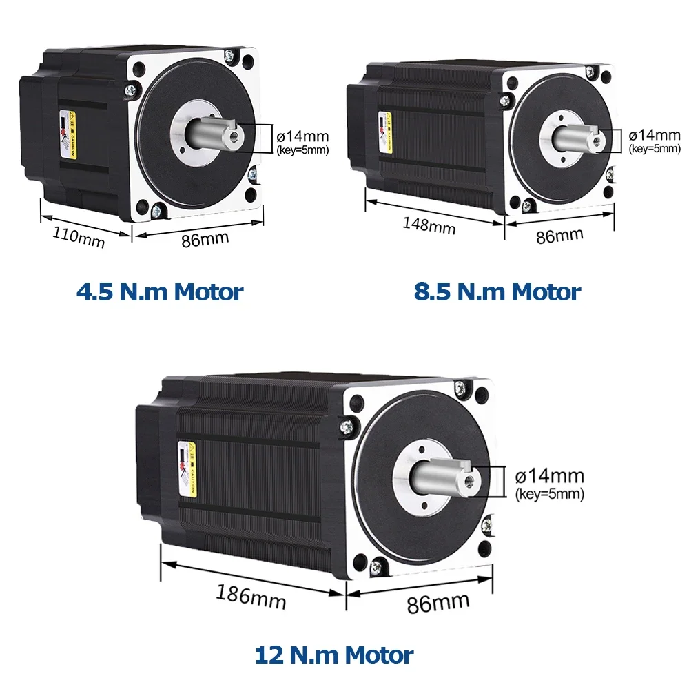 Imagem -02 - Motor de Passo Nema34 86 mm Loop Fechado 45nm 8.5nm 12nm Hybird Fácil Servo Mais Fonte de Alimentação Mais Controle Off-line de Eixos Mais Kit Mpg