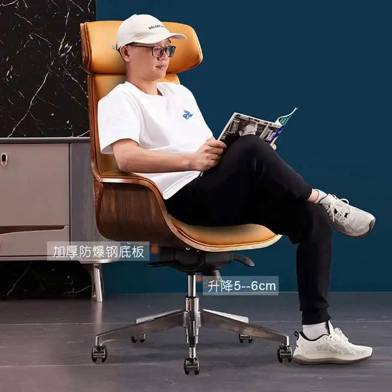 كرسي كمبيوتر مكتبي مريح للأعمال مصنوع من الجلد كرسي مكتب فاخر عالي الجودة مريح لألعاب سيلا أثاث المكاتب #6