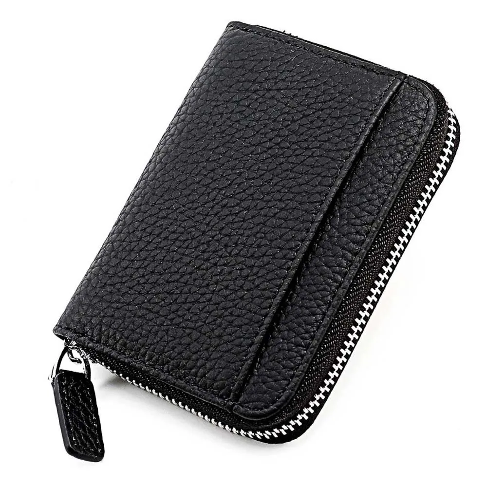 

Thin RFID Protection Wallet Anti-splash Water Leather Organ Coin Purse Antimagnetic Simple Short Portable Card Bag Dating