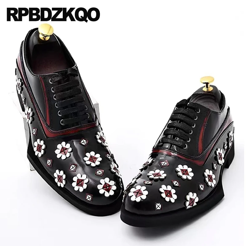 Wedding Dress High Quality Embroidery Luxury Brand Shoes Men Flower Floral Oxfords Designer Patent Leather 2022 Cow Chic Nice