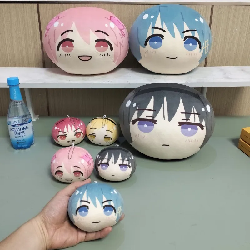Cute Round Squeeze Plush Keychain Magic Girl Cartoon Figure Ornament, Soft Round Ball Bag Pendant Madoka Kaname Homura Akemi