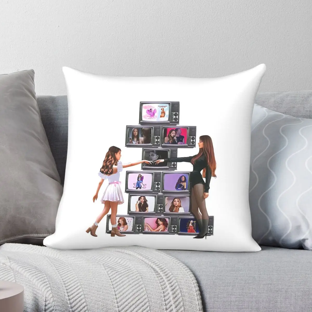 Violetta Tini Martina Stoessel Funda de almohada de poliéster, lino, terciopelo, estampada, con cremallera, decorativa, para cama