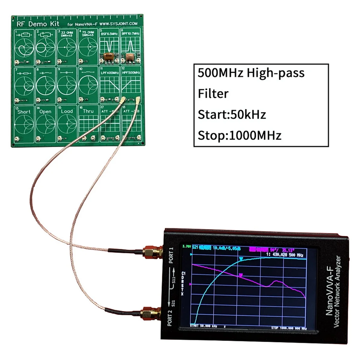 A76I RF Demo Kit NanoVNA-F RF Test Board HAM Vector Network Test