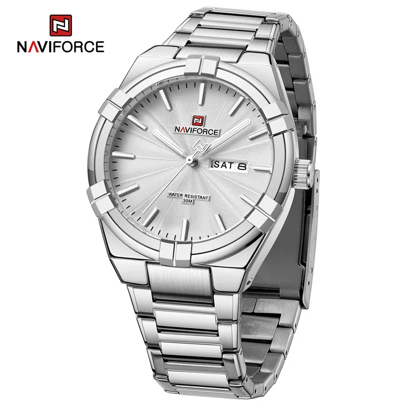 2023 Top Brand NAVIFORCE Men\'s Watches Fashion Casual Quartz Wristwatch Stainless Steel Waterproof Clock Relogio Masculino