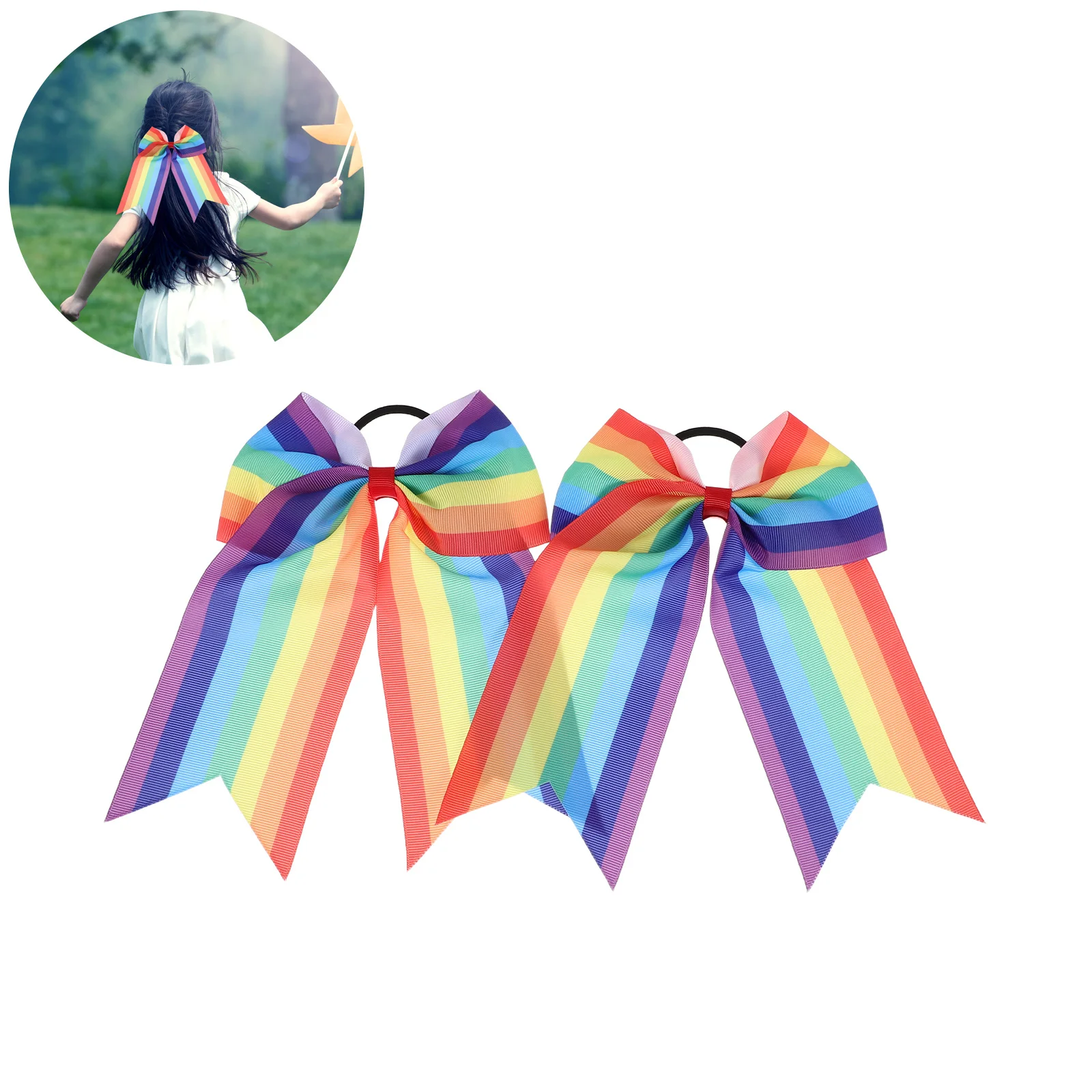 

6pcs Colorful Scrunchies For Elastic Ponytail Holders Thin Hair Seamless Coil Bands Multicolor Ribbon Hair