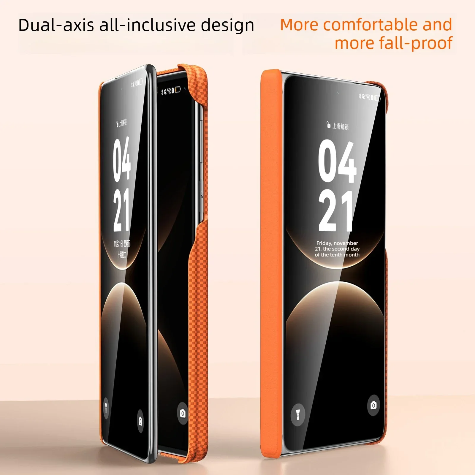 for Huawei Mate X7 Magnetic phone case  SULADA with Kevlar texture and rotating stand, Case Mate X6 X5 central hinge protection view 4