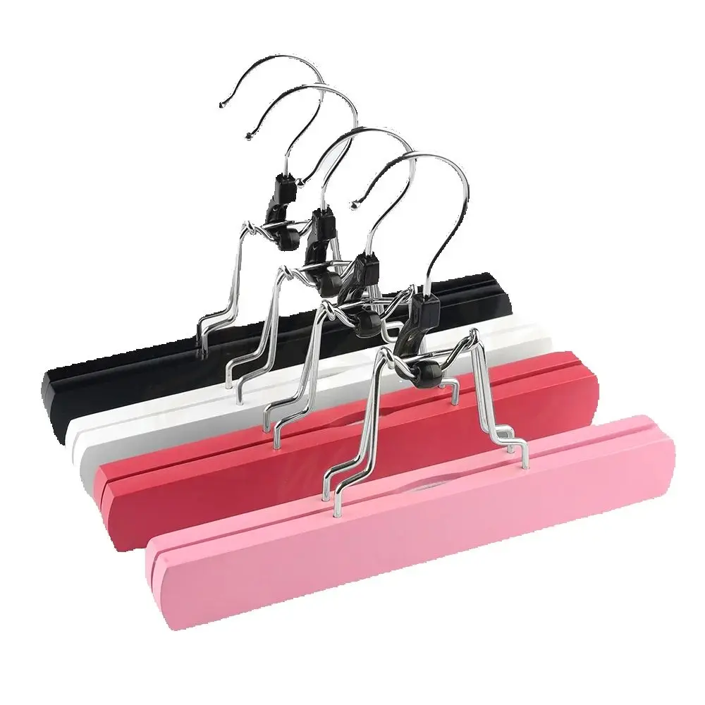 

Hair Want 12Pcs Wooden Extension Hangers Hair Extension Hangers Skirt Hanger Clamp with Velvet Padded 360° Swivel HooK