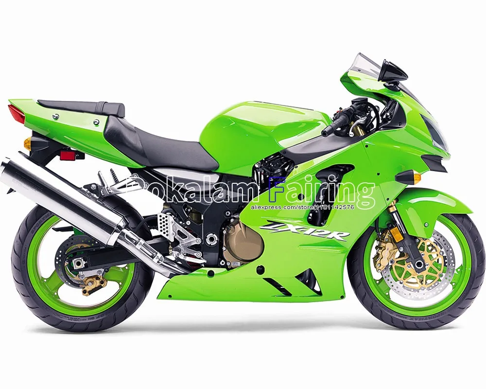 

Послепродажное обслуживание для Kawasaki Ninja ZX12R 2002 2003 2004 ZX-12R 02 03 04 ZX 12R, комплект обтекателей из зеленого АБС-пластика (литьё под давлением)