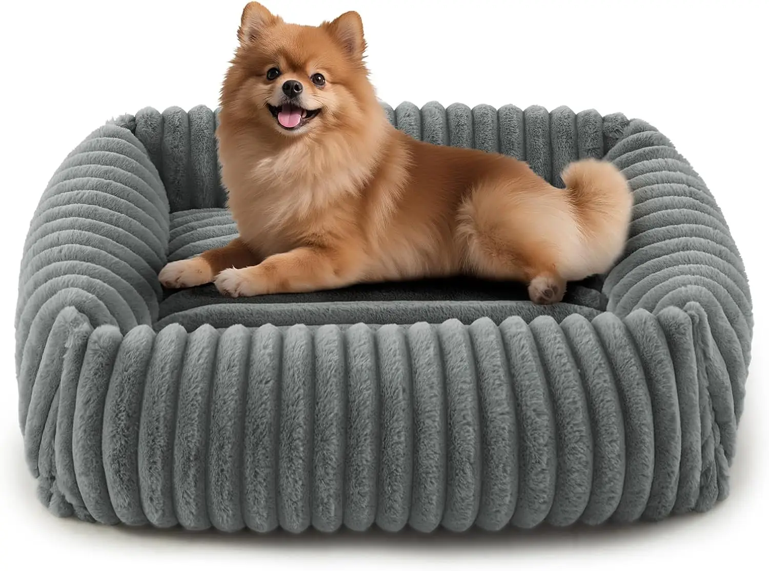

Washable Orthopedic Dog Bed for Small Medium Dogs, Removable Cover, Anti-Slip Bottom, Grey M (25x21x7)