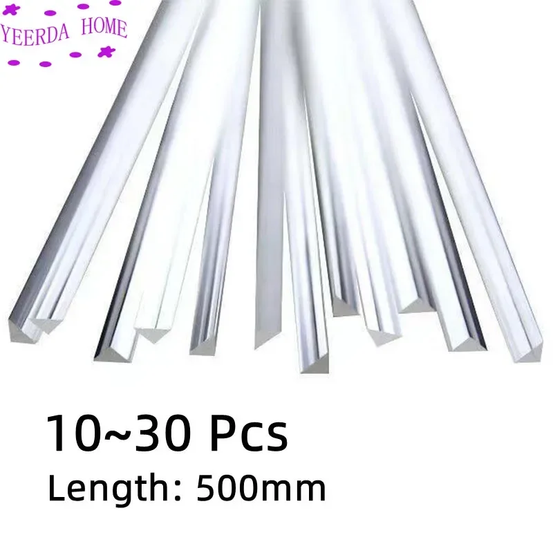 10~30 Pcs Acrylic Bar Strip Solid Wand Transparent Rod Right Pmma Light Guide Column Stick