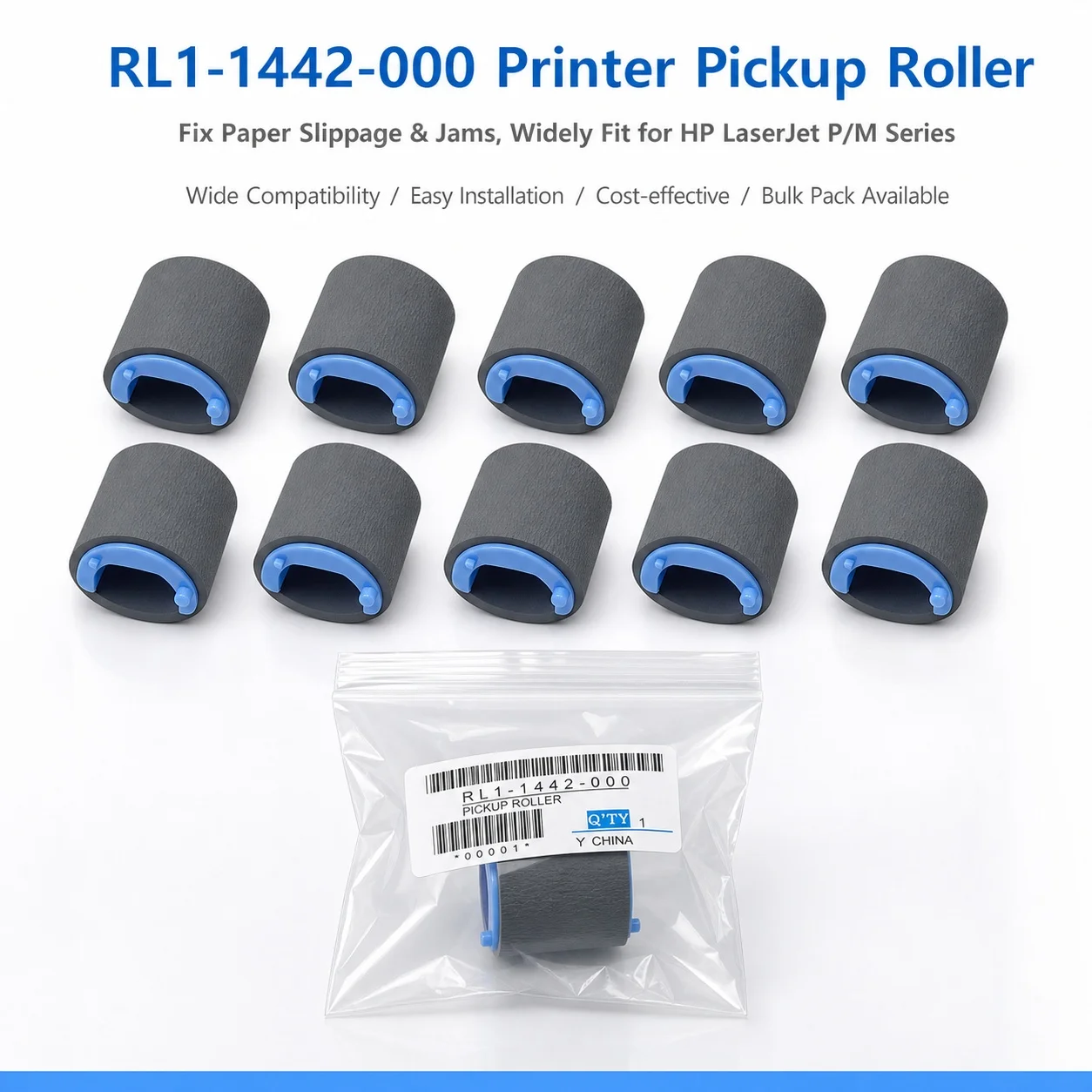 10/20X RL1-1442-000 RL1-1443 Paper Pickup Roller for HP P1005 P1006 P1007 P1008 P1009 P1108 P1106 P1102 P1102W M1132 M1213 M1216