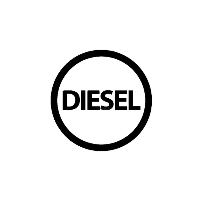 

10CM*10CM Fashion DIESEL Vinyl High-quality Decal Car Sticker Black/Silver Car-styling