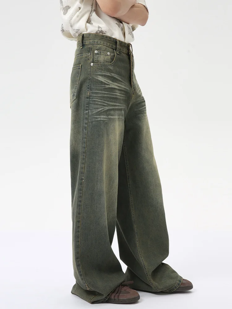 [OIMG] 2024 Summer New Product American High Street Old Straight Leg Jeans Trendy