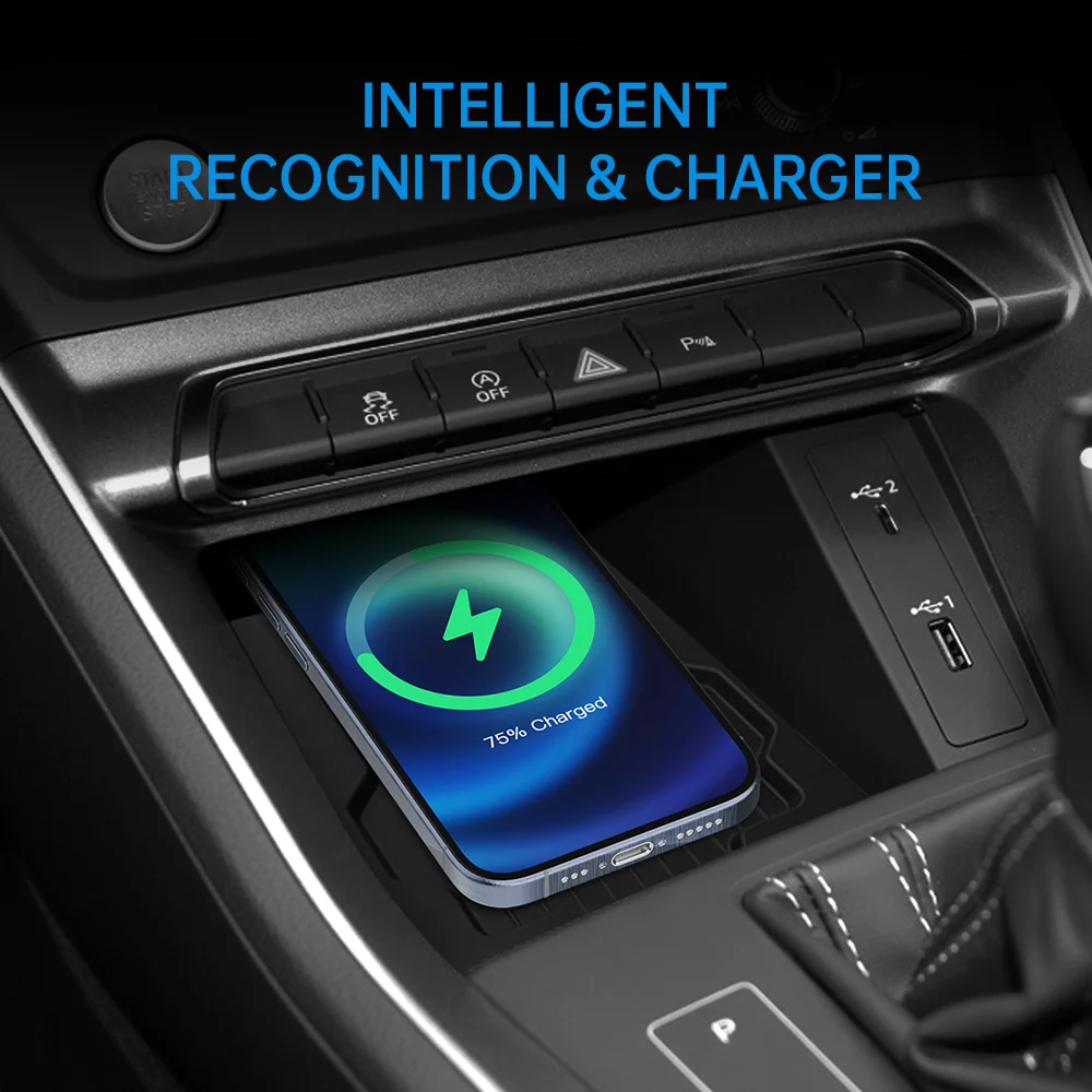 For Audi Q3 Car Wireless Charger 15W Fast Charging Pad Compatible with Android & iPhone Accessories 2015-2022 Models