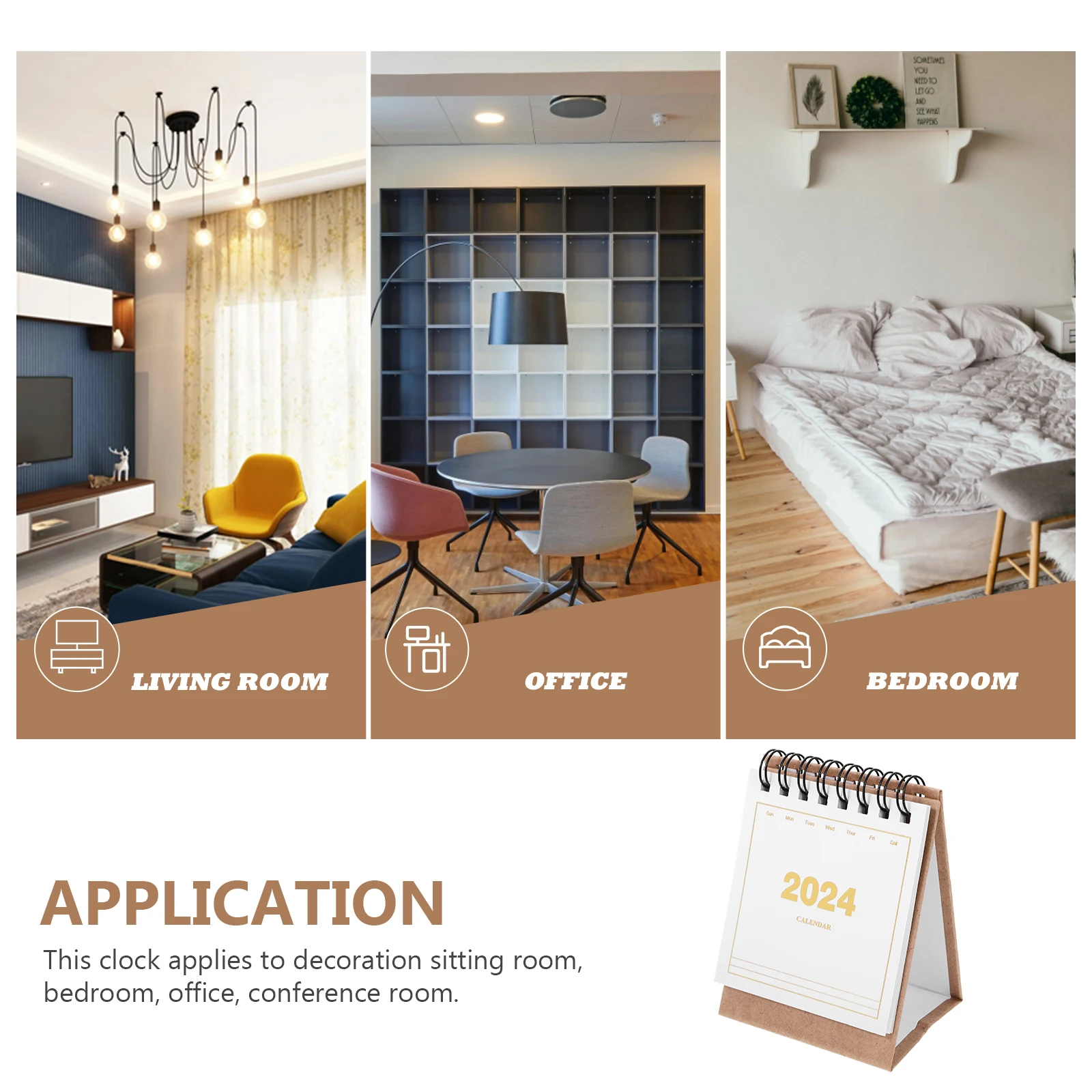 

Mini Desk Calendar 2023-2024 Standing Flip Small English Decorative Desktop Paper Thick Material Sturdy Holder Table
