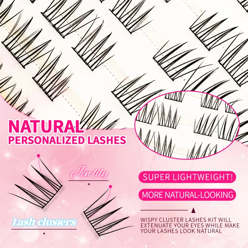 60セグメントの快適なつけまつげ ACE ナチュラルでリアルなK-POP風 再利用可能な自己粘着式つけまつげ 簡単装飾に最適