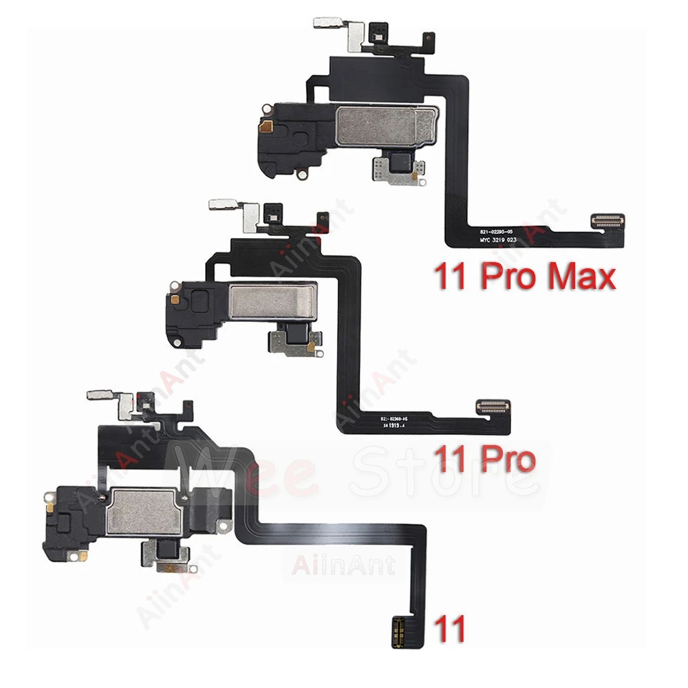 AiinAnt ลําโพงสําหรับ iPhone X Xs 11 12 Pro Max XR Proximity Sensor เสียงหูฟังลําโพง Flex Cable โทรศัพท์อะไหล่สติกเกอร์