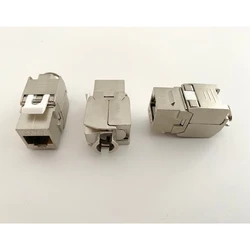 RJ45 CAT6 Tool-Less STP Shielded Keystone Jack Module,Self-Locking Cat7 CAT6A CAT6 Zinc Alloy Network Coupler Adapter