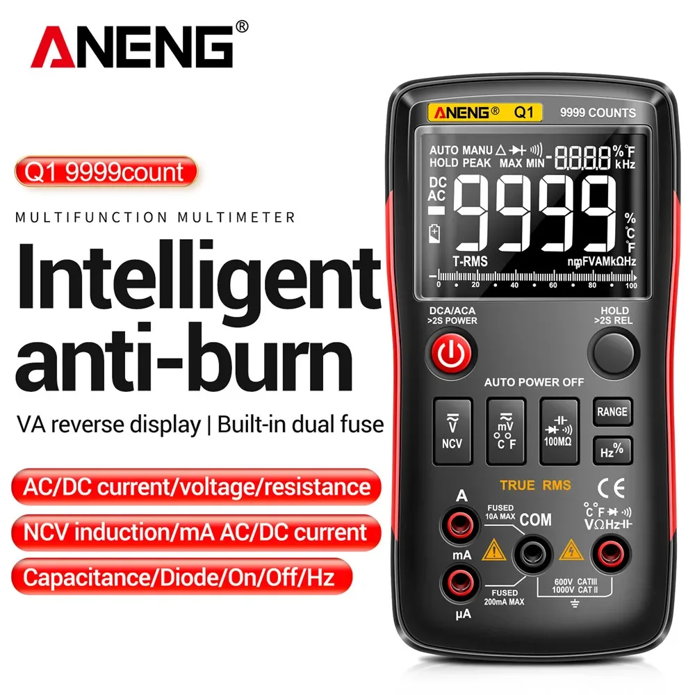 ANENG Q1 Digital Multimeter 9999 Analog Tester True RMS Professionelle Multimetro DIY Transistor Kondensator NCV Tester Lcr Meter