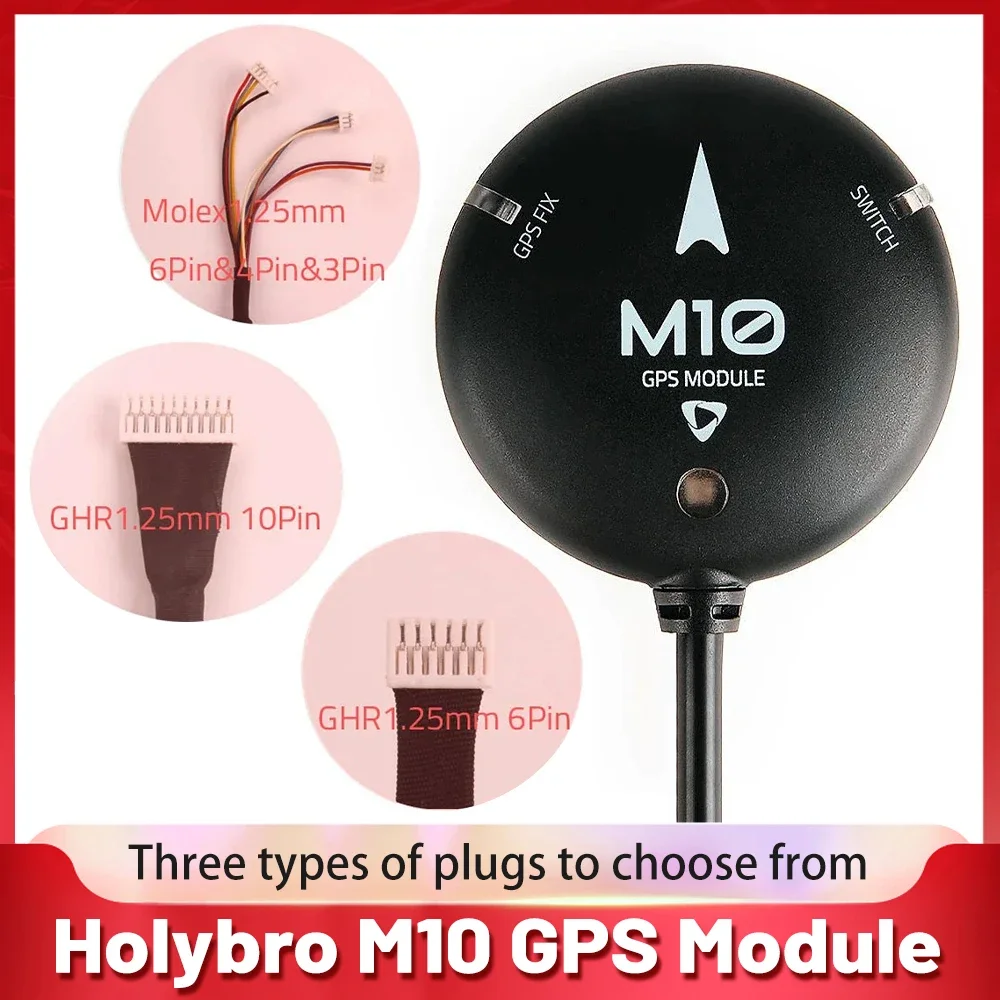 

HolyBro M10 GPS Built-in Module Compass Tricolored LED Indicator Buzzer Safety Switch Patch Antenna for RC Multirotor Airplane