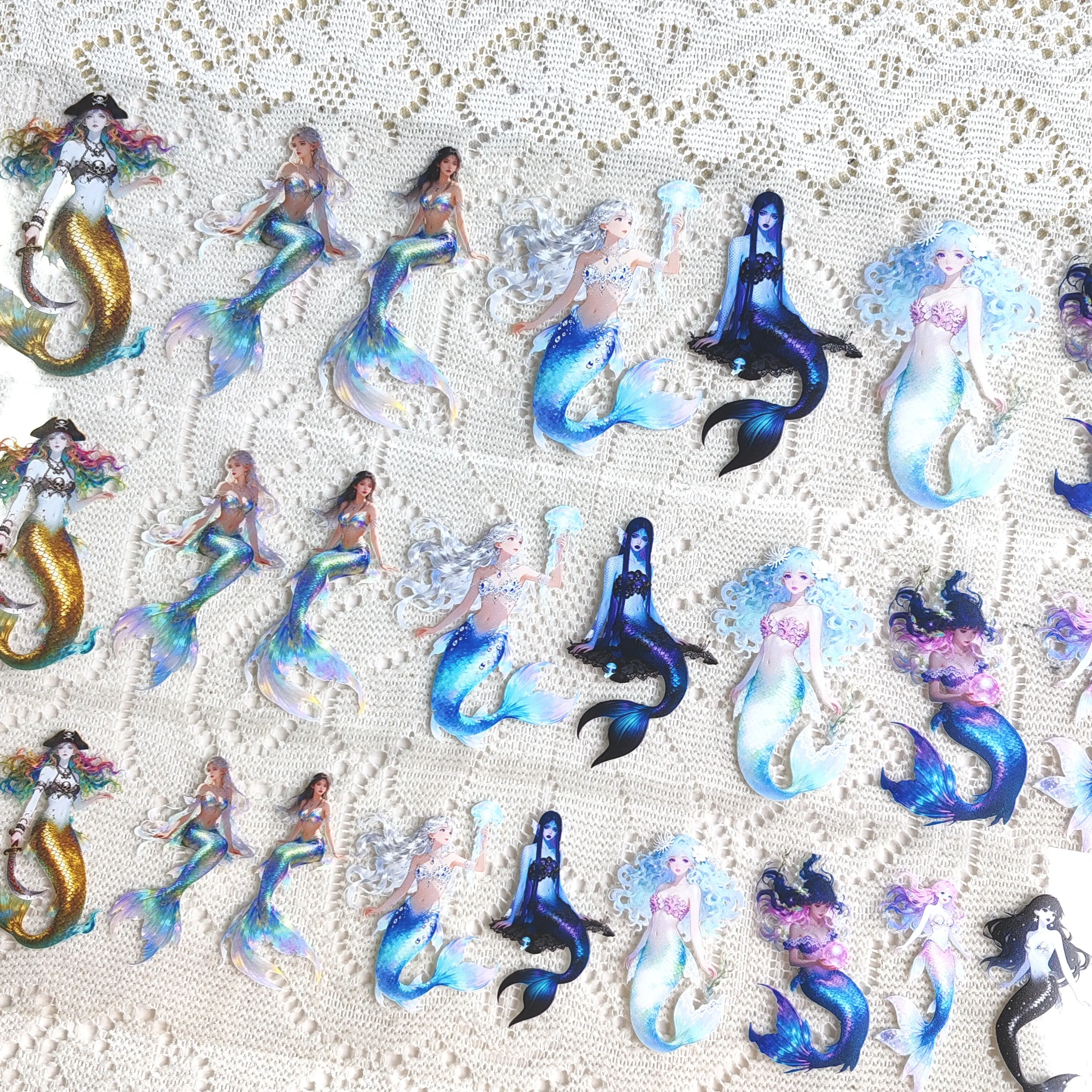 Pet Tape Journal Mermaid Collage Decoration Landscaping Character Collage Card Decoration Sticker