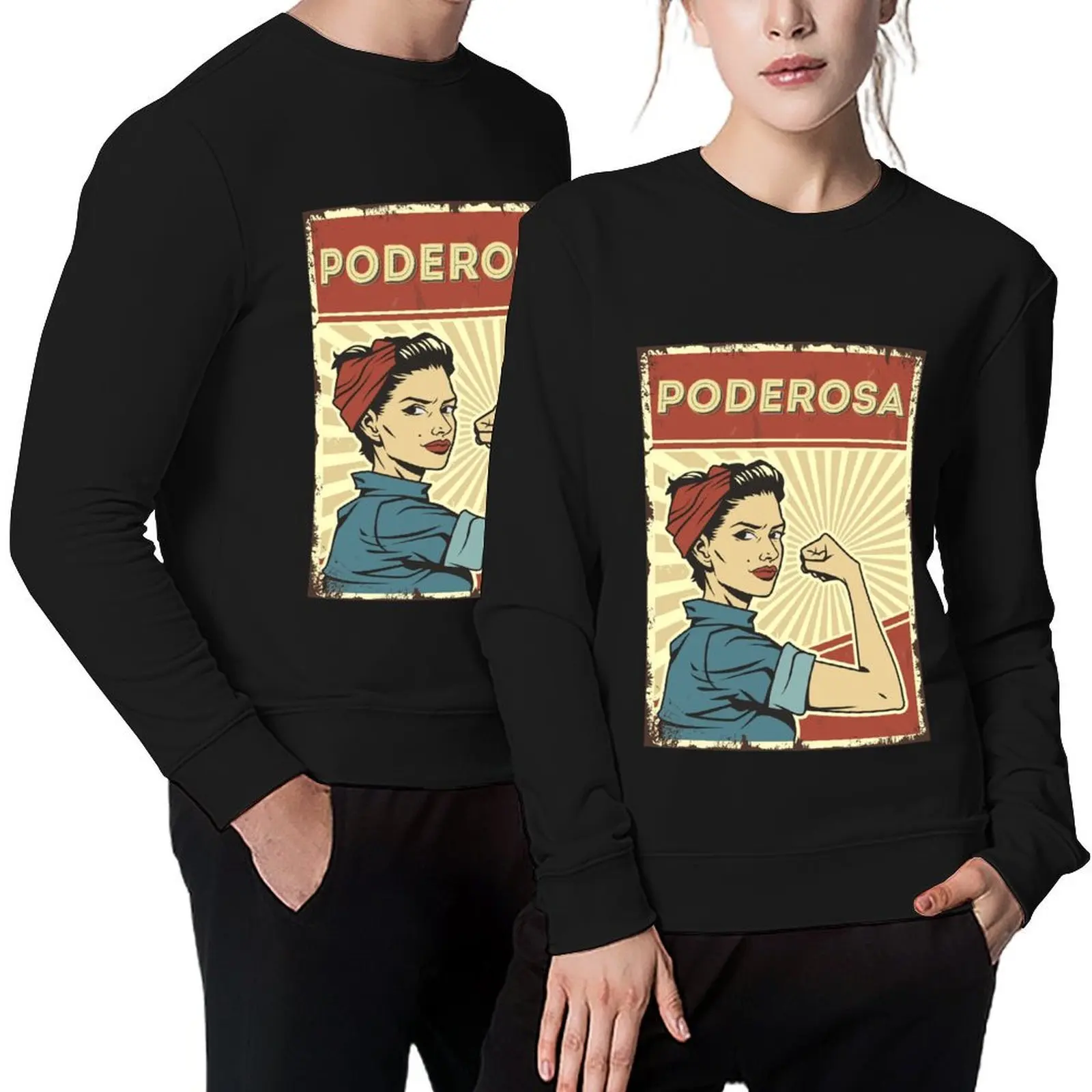 

Poderosa Women Power Pullover japanese style tracksuit men mens clothing men's autumn clothes sweatshirts for men
