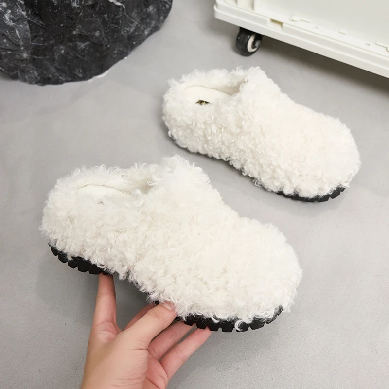 Women's Thick-Soled Fleece Slip-On Slippers for Winter