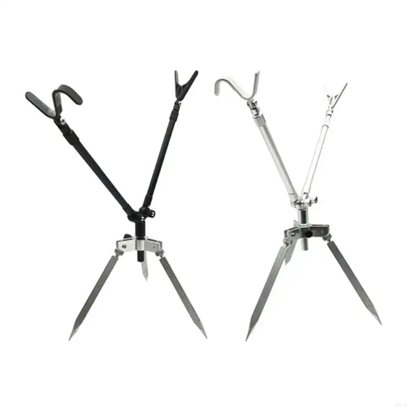 Ice Fishing Ground Stakes Rod Holder With Adjustable Angles For Enhances Stability On All Terrains Aluminum Construction 69HD