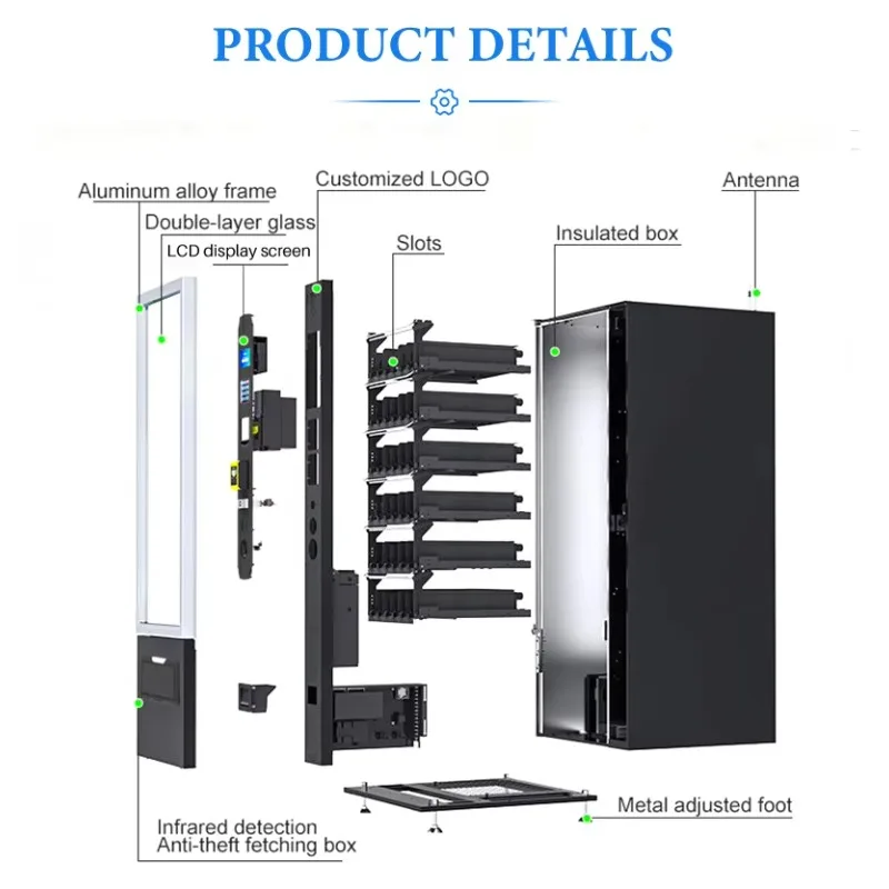 Gym Vending Machine for Bottled Water Sports Drinks Energy Beverages and Packaged Snacks for Fitness Centers