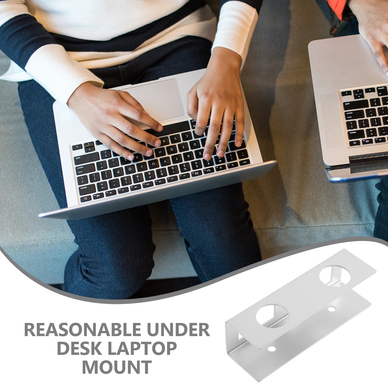 

1 Set Under Desk Laptop Mount Aluminum Bracket For Keyboard Tablet Storage Space-Saving Durable Holder Brackets Desk Accessories